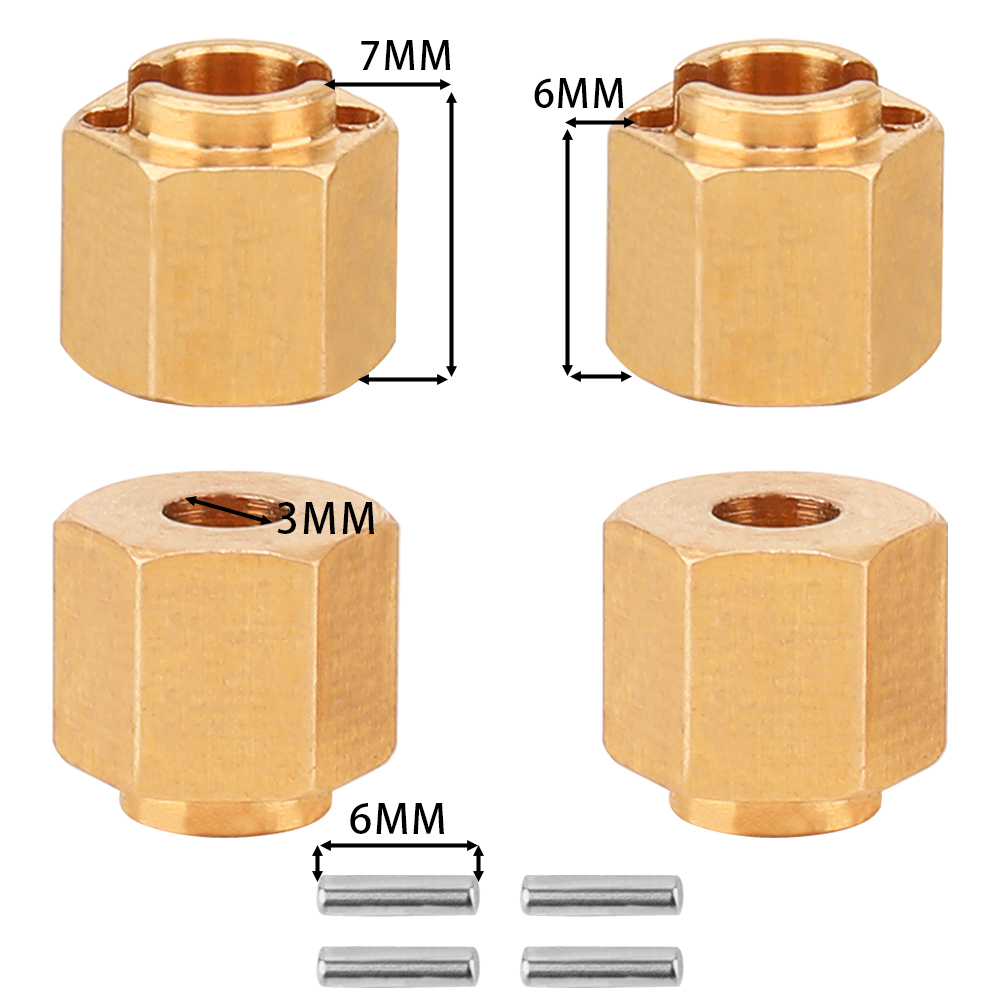 4 pçs 7mm roda de bronze hex h - Wheel Hex Adapter avaliação e preço